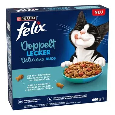 FELIX® Doppelt Lecker mit einer köstlichen Mischung aus Lachs und Hochseefisch und reich an Rote Bete