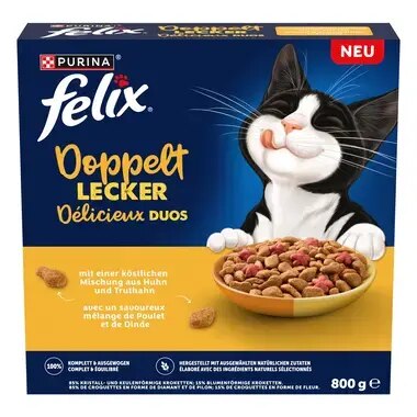 FELIX® Doppelt Lecker mit einer köstlichen Mischung aus Huhn und Truthahn und reich an Rote Bete