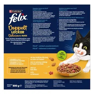 FELIX® Doppelt Lecker mit einer köstlichen Mischung aus Huhn und Truthahn und reich an Rote Bete