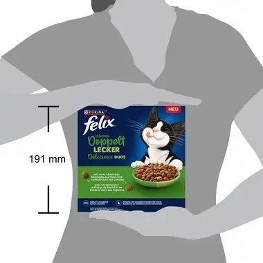 FELIX® Doppelt Lecker Inhome mit einer köstlichen Mischung aus Huhn und Truthahn und mit Gemüse