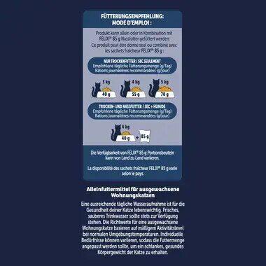 FELIX® Doppelt Lecker Inhome mit einer köstlichen Mischung aus Huhn und Truthahn und mit Gemüse