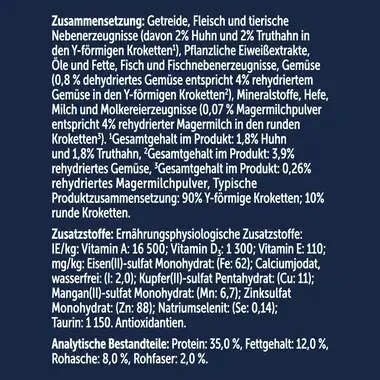 FELIX® Doppelt Lecker Junior mit einer köstlichen Mischung aus Huhn und Truthahn, mit Milch und mit Gemüse