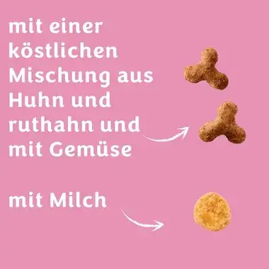 FELIX® Doppelt Lecker Junior mit einer köstlichen Mischung aus Huhn und Truthahn, mit Milch und mit Gemüse
