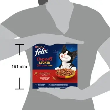FELIX® Doppelt Lecker mit einer köstlichen Mischung aus Rind und Huhn und reich an Rote Bete