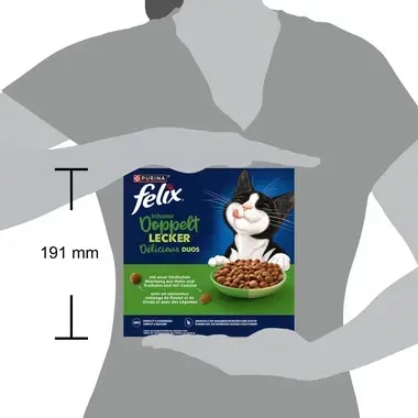 FELIX® Doppelt Lecker Inhome mit einer köstlichen Mischung aus Huhn und Truthahn und mit Gemüse