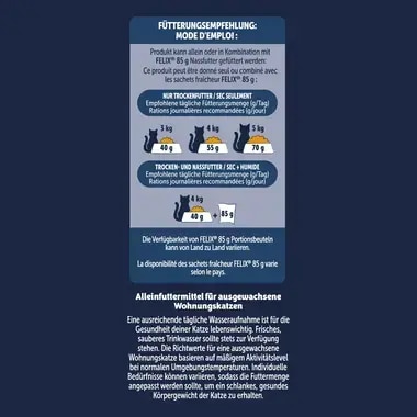 FELIX® Doppelt Lecker Inhome mit einer köstlichen Mischung aus Huhn und Truthahn und mit Gemüse