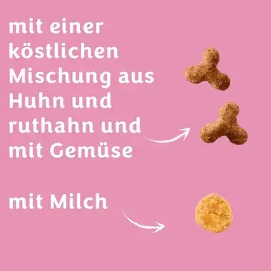 FELIX® Doppelt Lecker Junior mit einer köstlichen Mischung aus Huhn und Truthahn, mit Milch und mit Gemüse