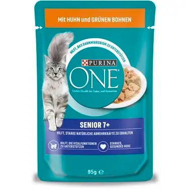 PURINA ONE Senior 7+ mit Huhn und grünen Bohnen