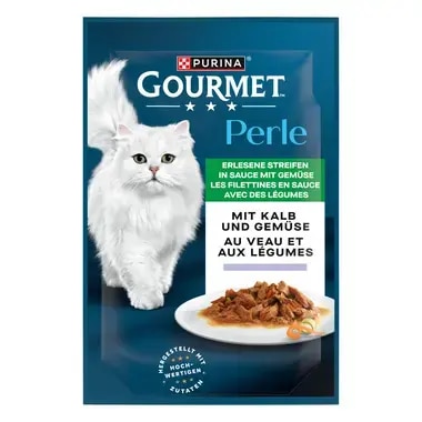 GOURMET Perle Erlesene Streifen in Sauce mit Kalb & Gemüse