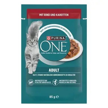PURINA ONE Adult mit Rind und Karotten