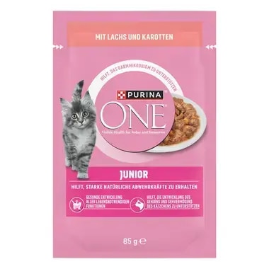 PURINA ONE Junior mit Lachs und Karotten