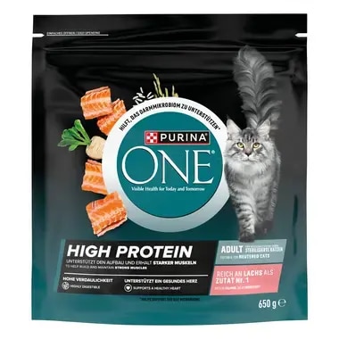 PURINA® ONE® High Protein Reich an Lachs - Katzentrockenfutter