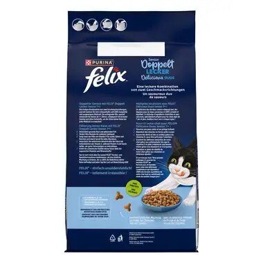 FELIX® Doppelt Lecker 7+ mit einer köstlichen Mischung aus Huhn und Truthahn und mit Gemüse