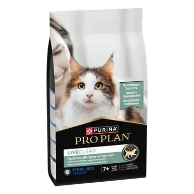 PURINA® PRO PLAN® LIVECLEAR® Sterilised Senior 7+ Jahre Reich an Truthahn
