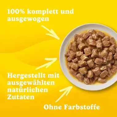 PURINA® FRISKIES® Adult in Sauce mit Rind, Huhn, Ente, Lamm