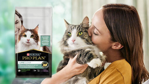 PURINA PRO PLAN LIVECLEAR Teaser Frau mit Katze