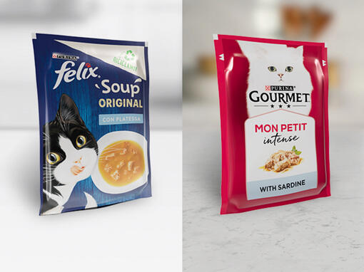 Recyclebare Verpackungen von PURINA GOURMET und PURINA FELIX