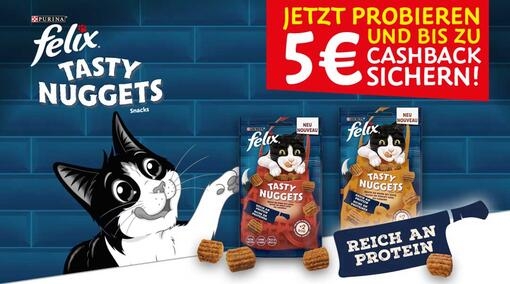 Jetzt FELIX Tasty Nuggets probieren und bis zu 5 € zurück erhalten!