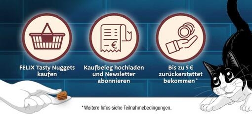 Jetzt FELIX Tasty Nuggets probieren und bis zu 5 € zurück erhalten!